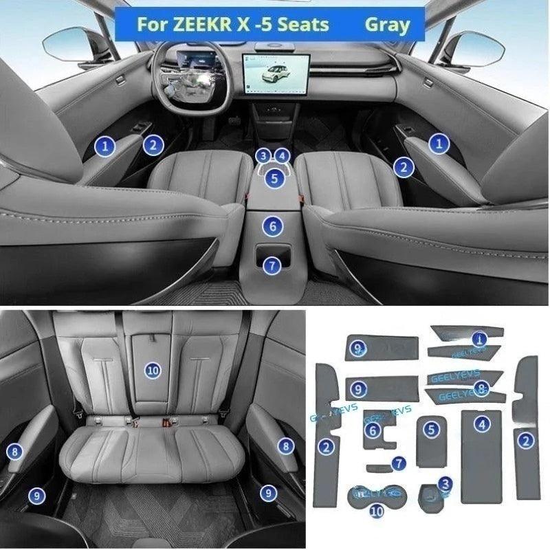 Water Cups, Door And Center Console Anti-Slip Mats for ZEEKR X