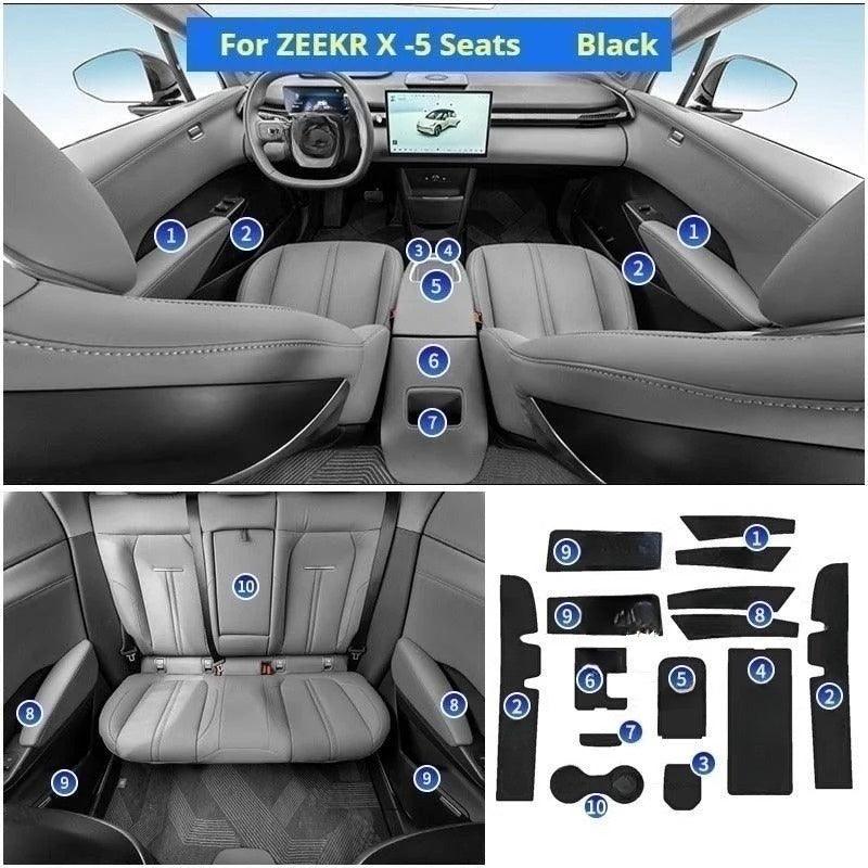 Water Cups, Door And Center Console Anti-Slip Mats for ZEEKR 001